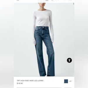 Zara viral high rise full length wide leg jeans